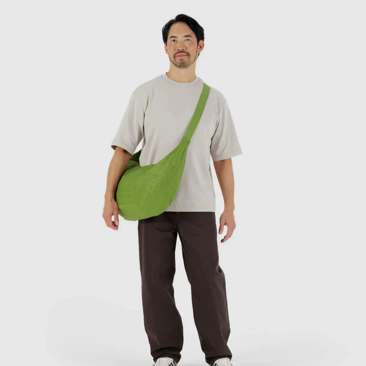 Baggu Large Nylon Crescent Bag in Green Juice