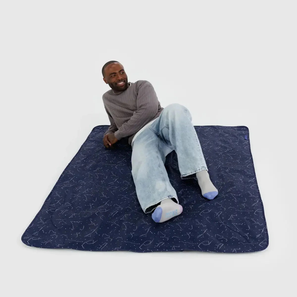 Baggu Puffy Picnic Blanket in Constellation Midnight