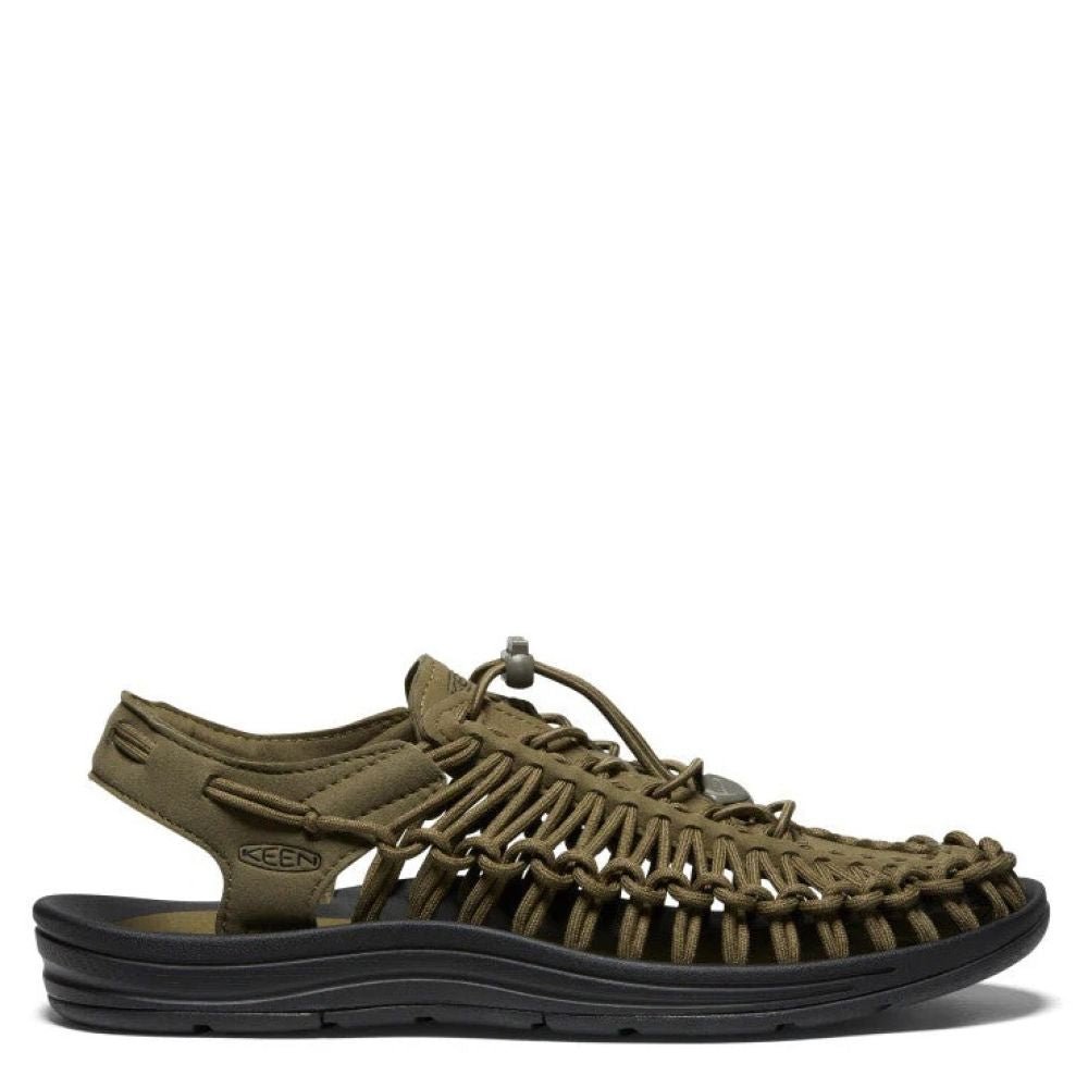 Keen Men's Uneek in Dark Olive/Black - Getoutside Shoes