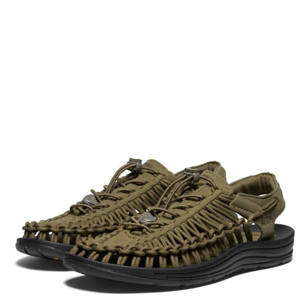 Keen Men's Uneek in Dark Olive/Black - Getoutside Shoes