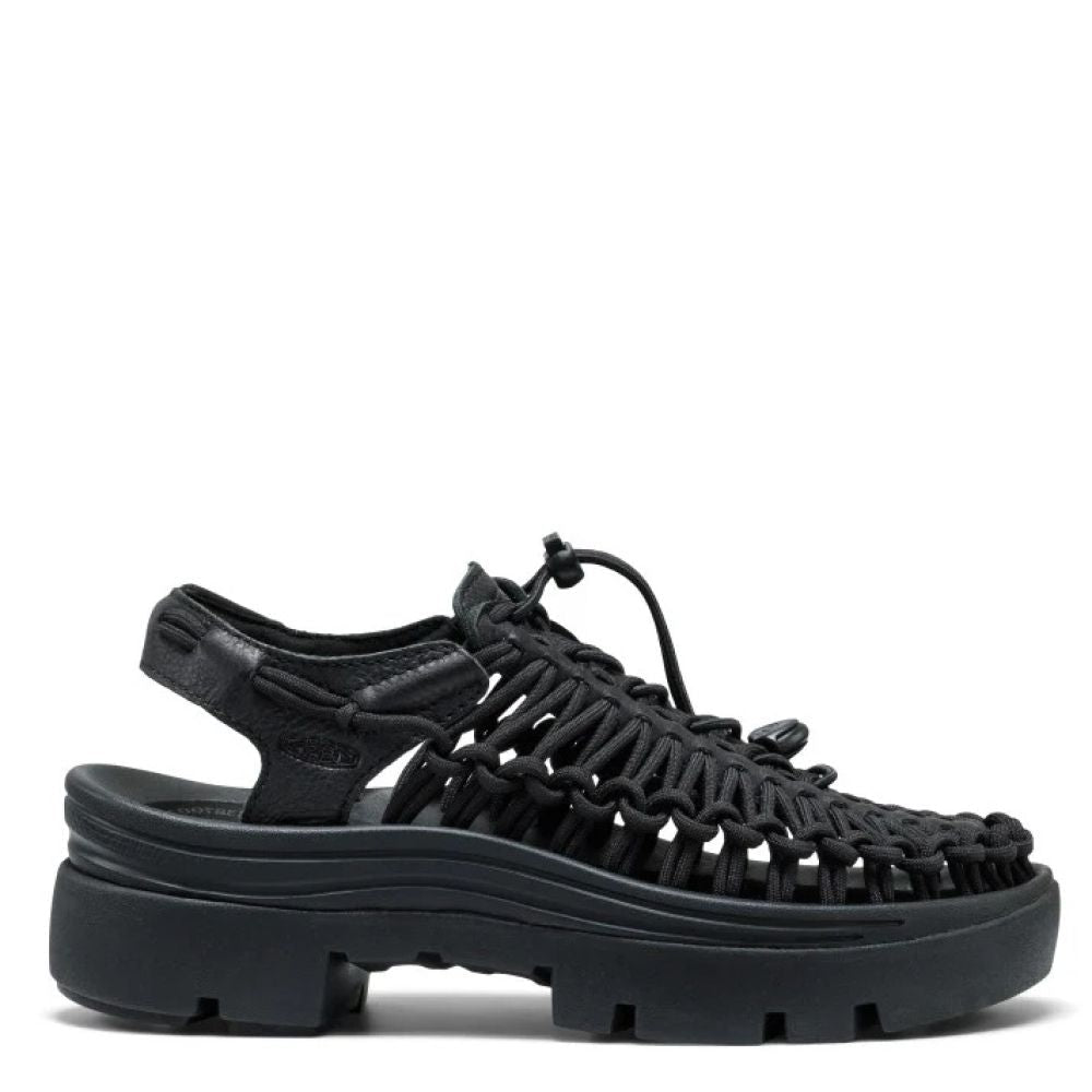 Keen Unisex Uneek PLT in Black Smooth Leather - Getoutside Shoes