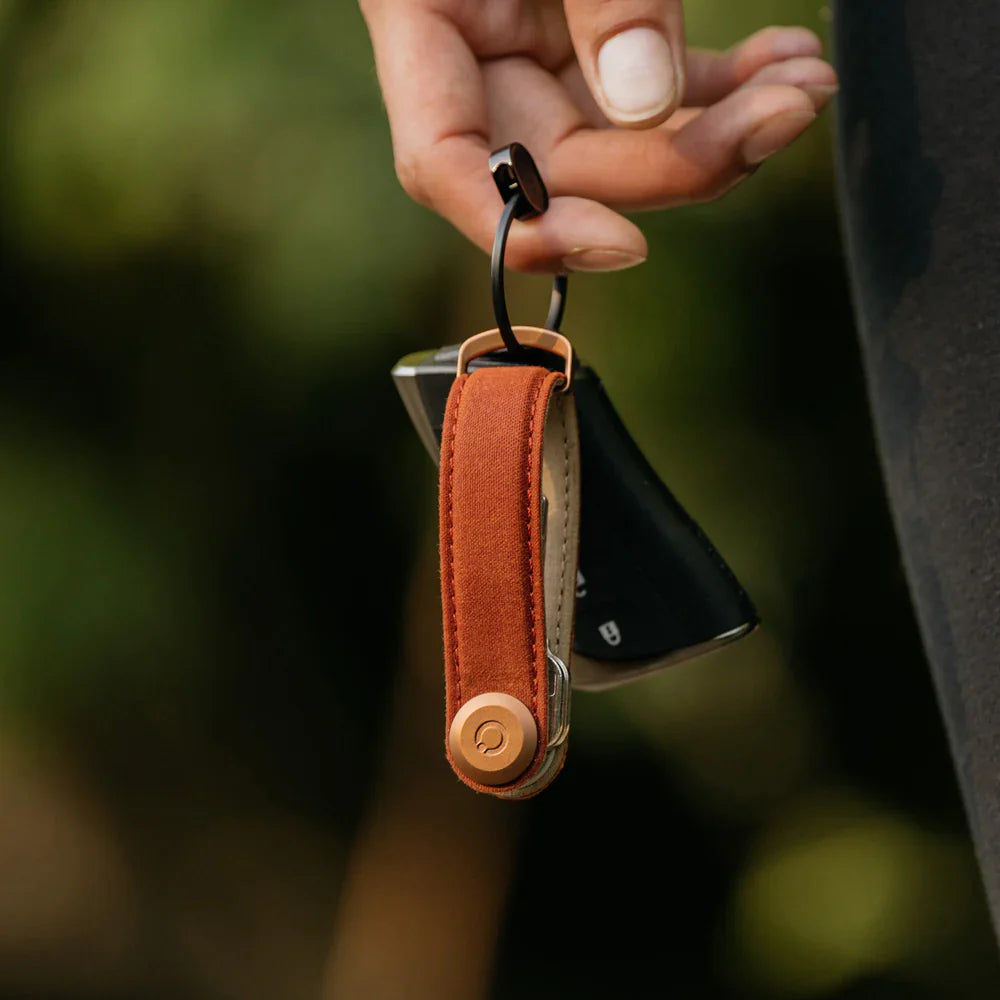 Orbitkey Key Organiser Waxed Canvas in Brick Red