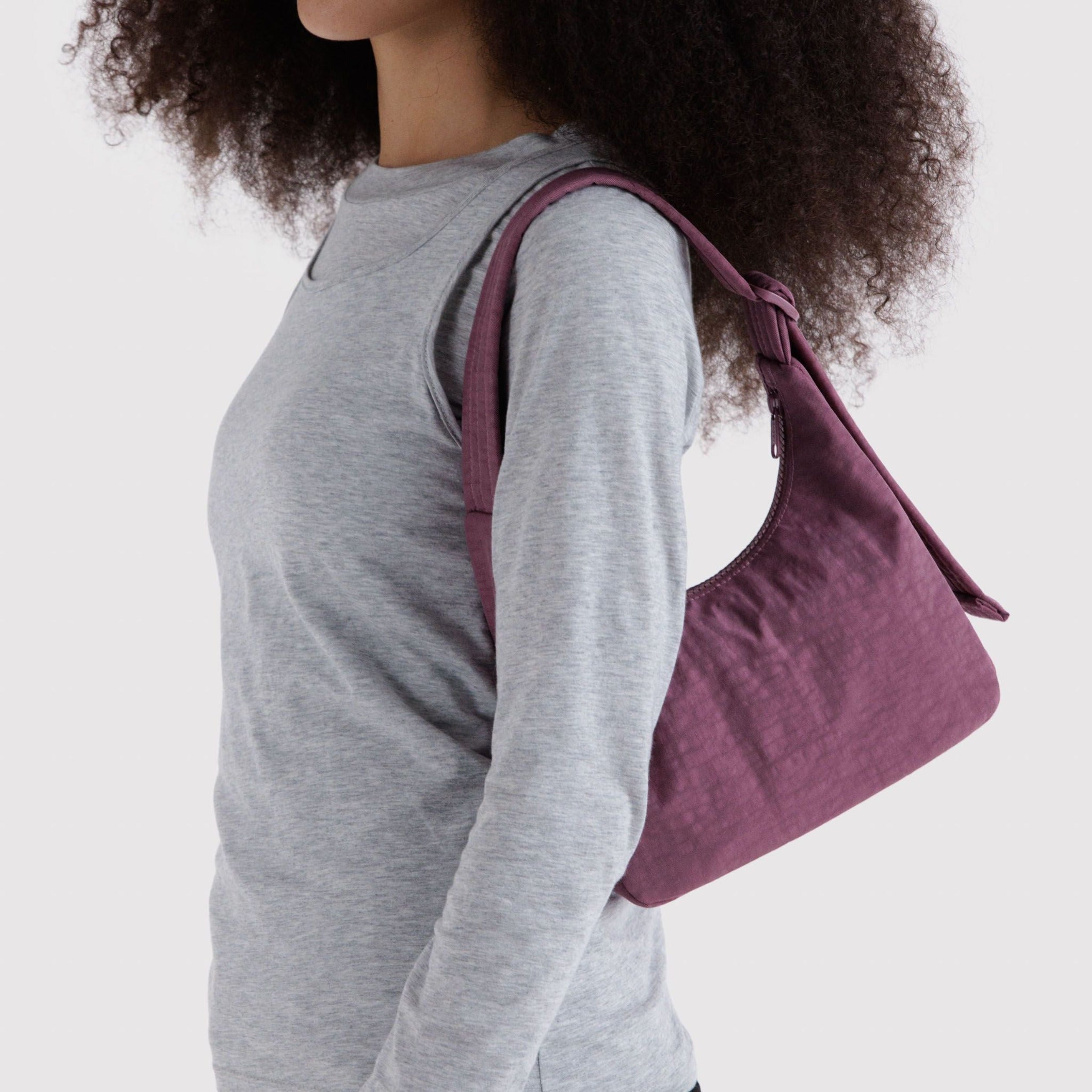 Baggu Mini Nylon Shoulder Bag in Wild Plum