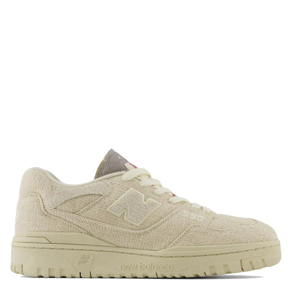 New Balance 550 in Linen with Crimson