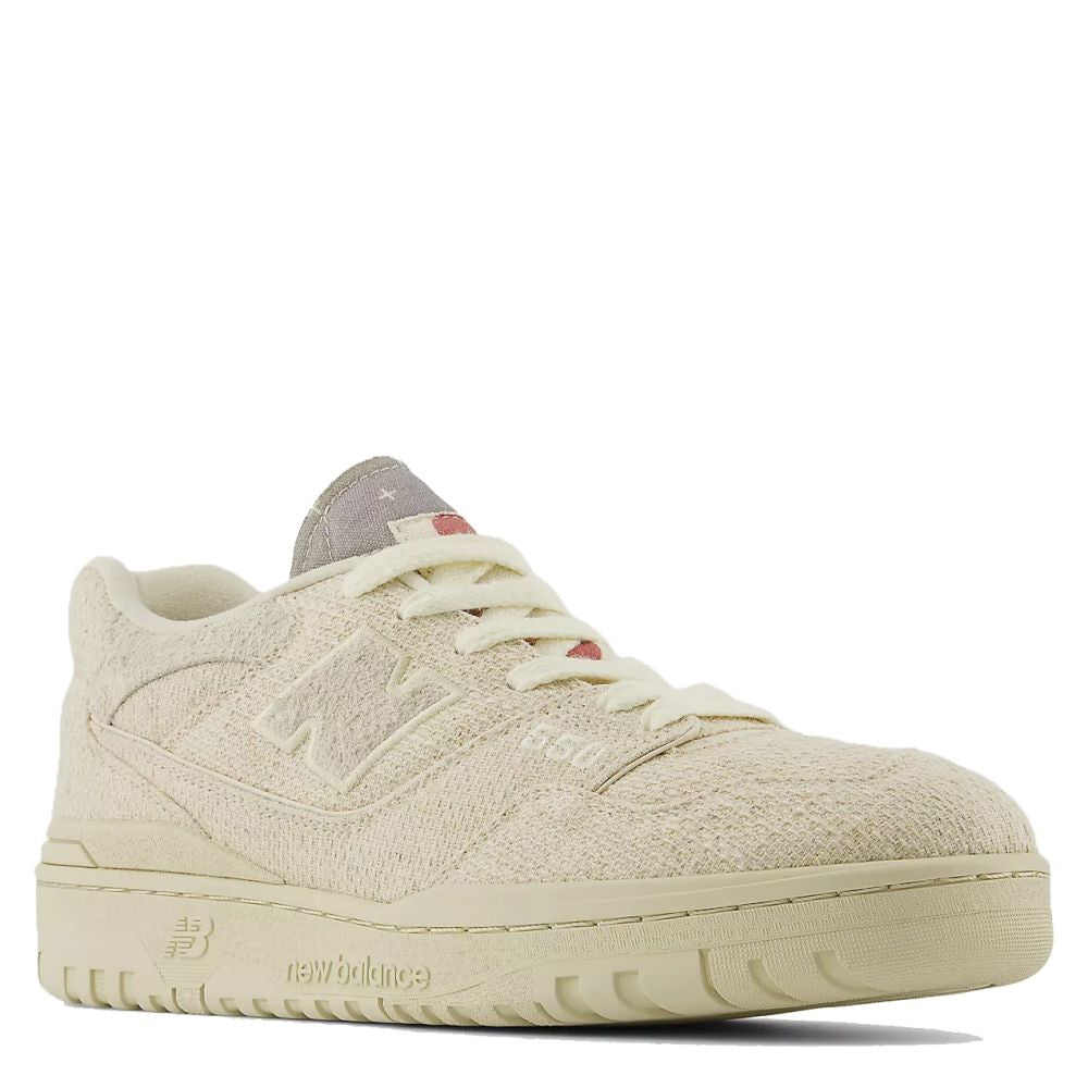New Balance 550 in Linen with Crimson