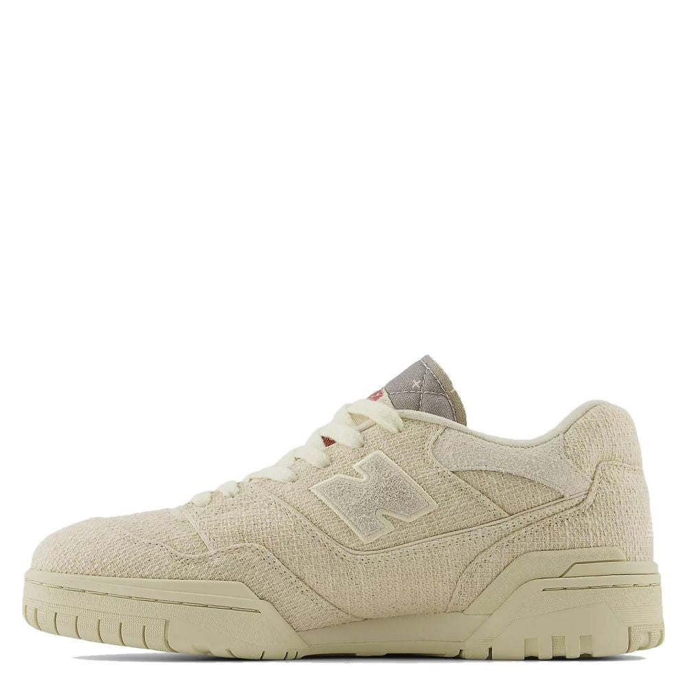 New Balance 550 in Linen with Crimson
