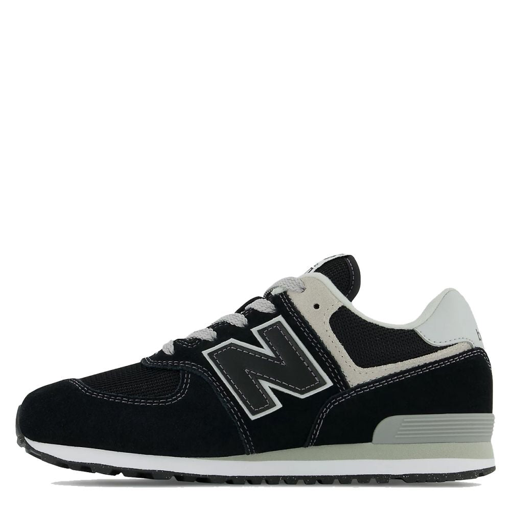 New Balance Youth 574 in Black with White