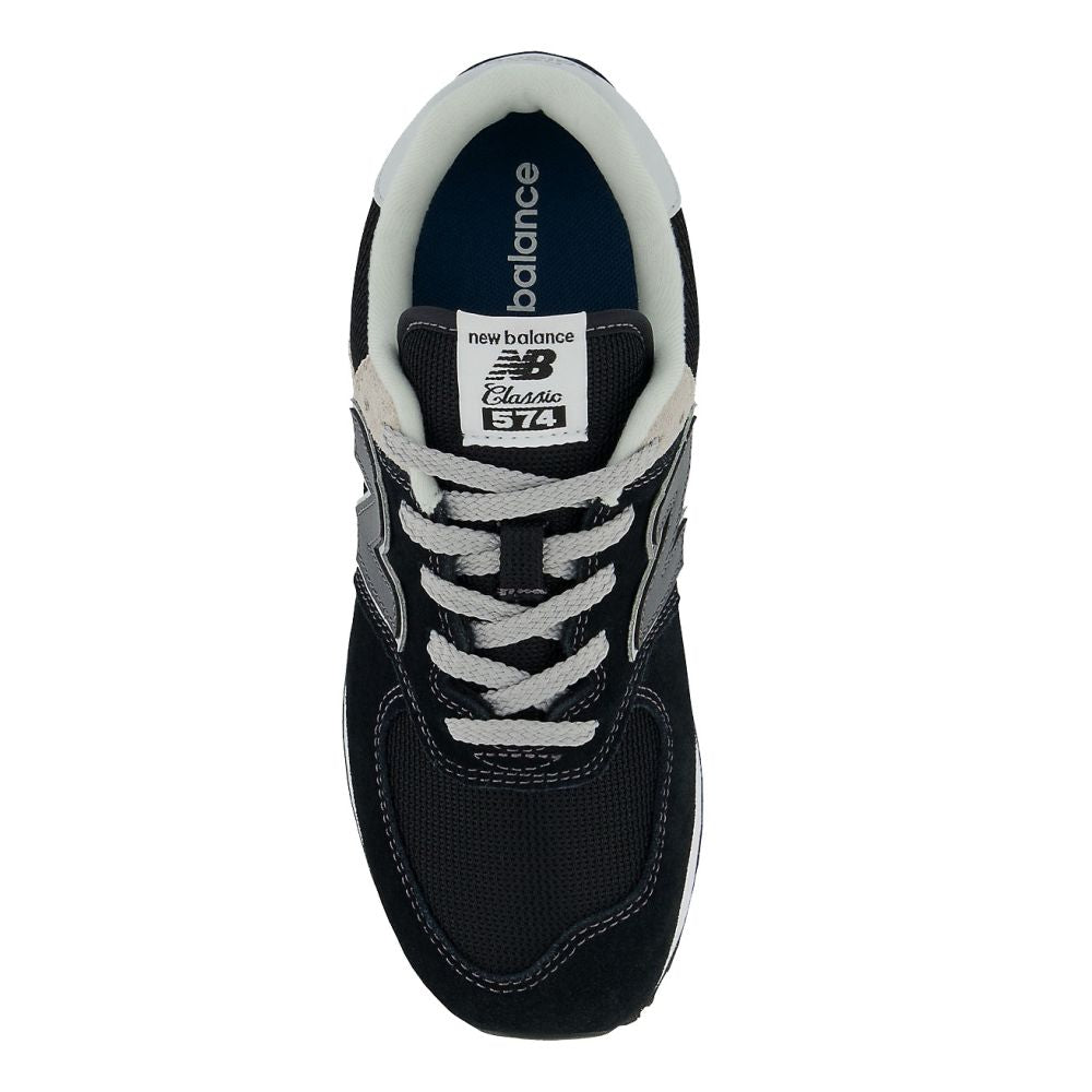 New Balance Youth 574 in Black with White