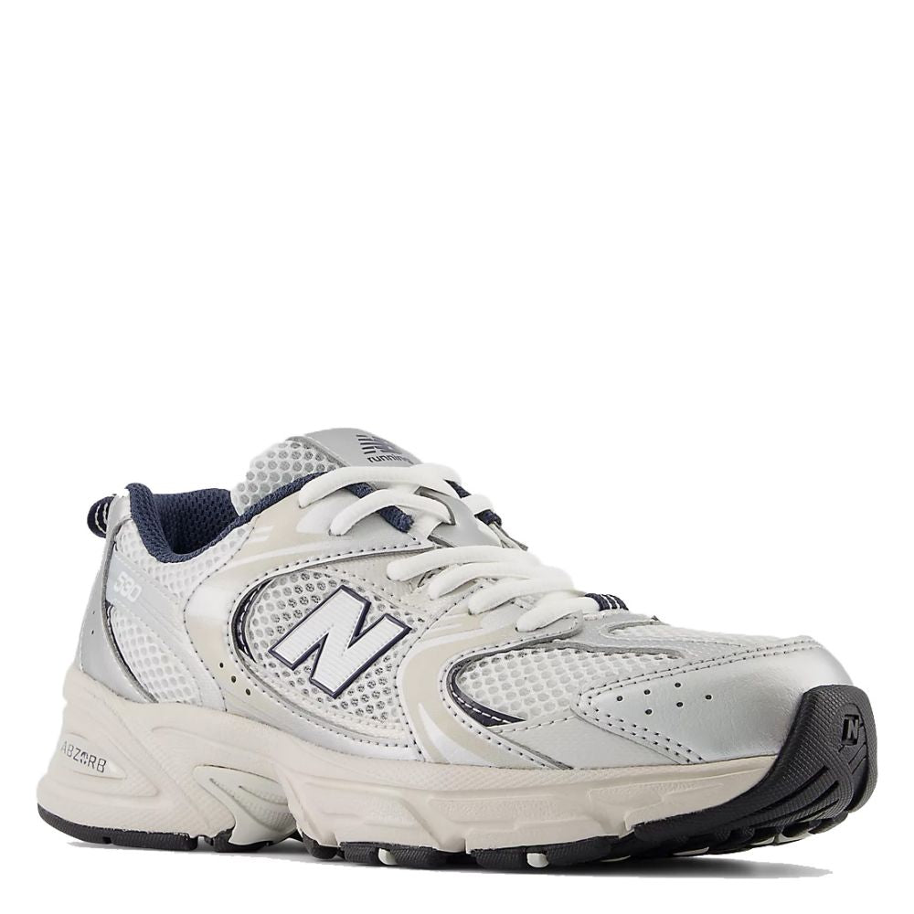 New Balance Youth 530 in Summer Fog with Nimbus Cloud and NB Navy
