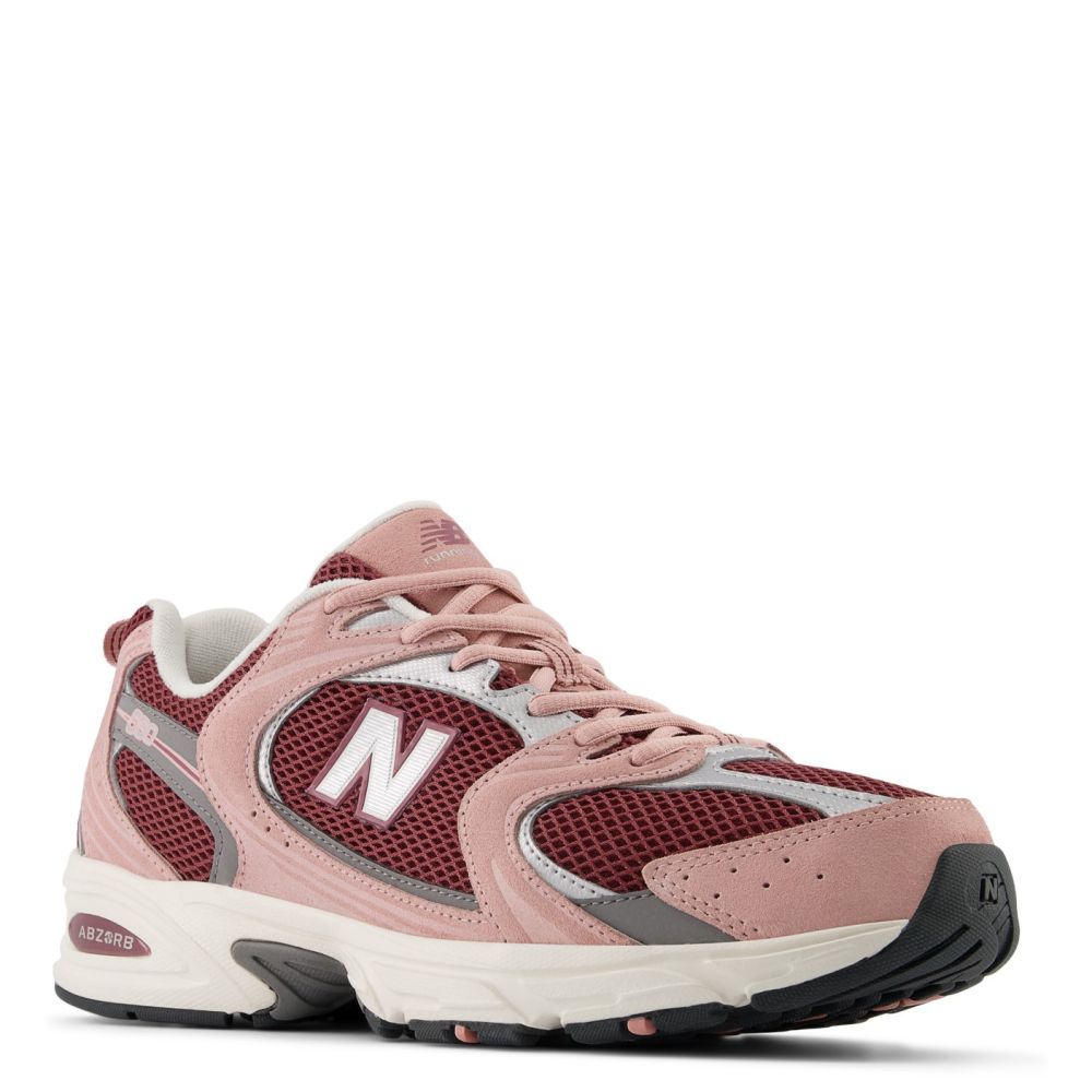 New Balance Women&#39;s 530 in Pink Moon with Washed Burgundy, Harbor Grey and Macadamia Nut