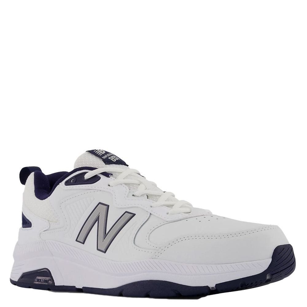 New Balance Men's MX857V3 in White with Navy and Rain Cloud ...