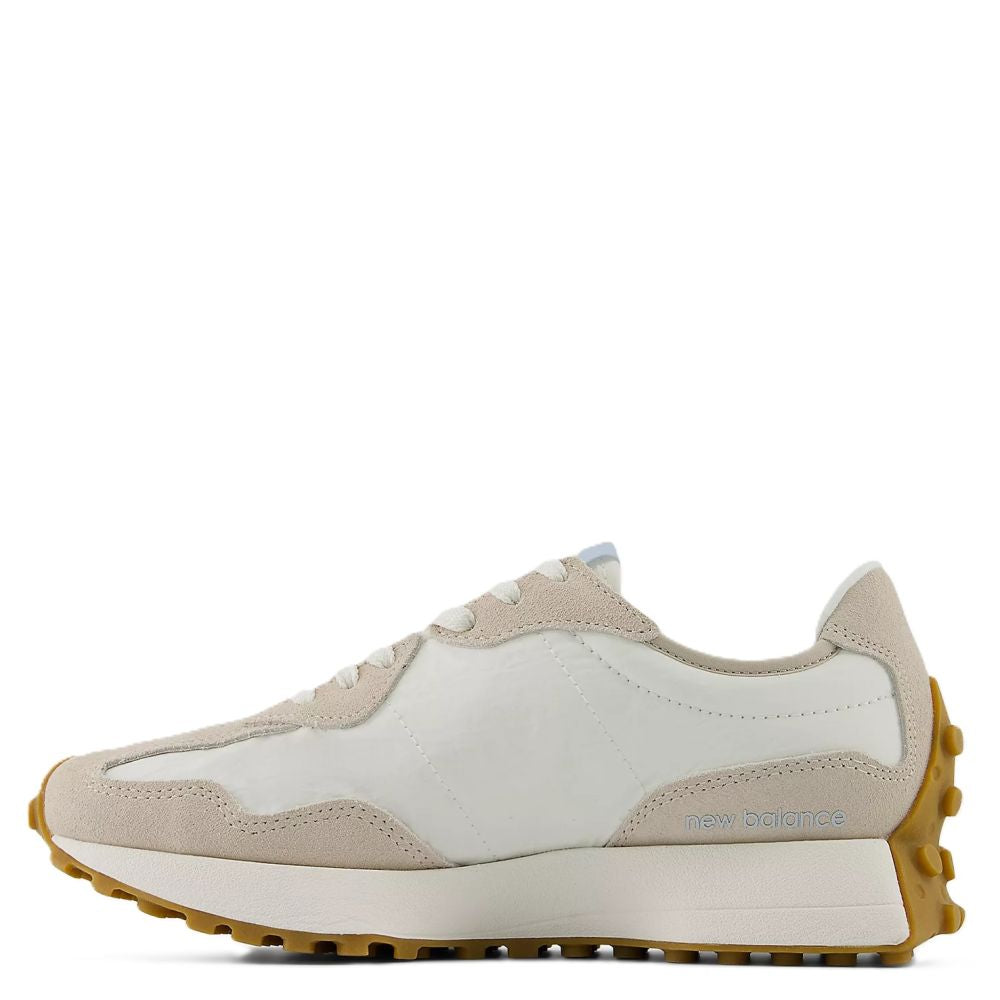New Balance Women's 327 in Timberwolf with Sea Salt and Light Chrome Blue