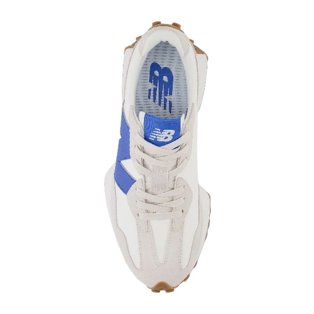 New Balance Women's 327 in Moonbeam with Blue Oasis