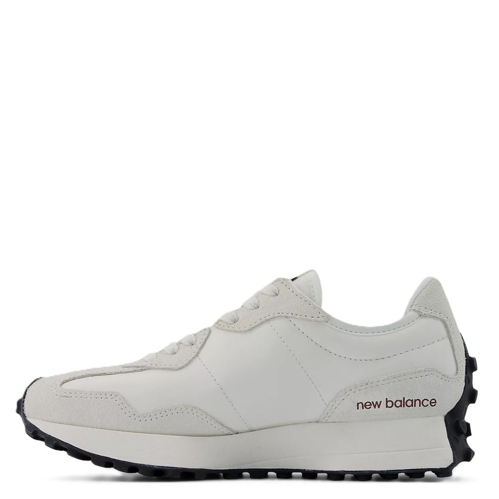 New Balance Women's 327 in Sea Salt with Monarch Burgundy