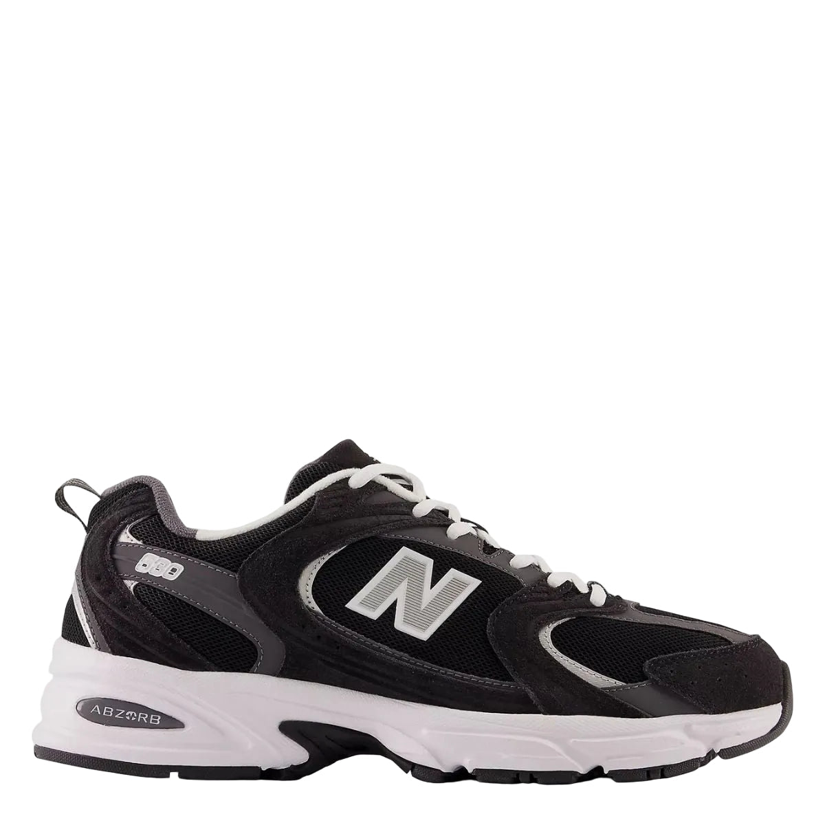 New Balance 530 in Black with Magnet and Silver Metallic - Getoutside Shoes