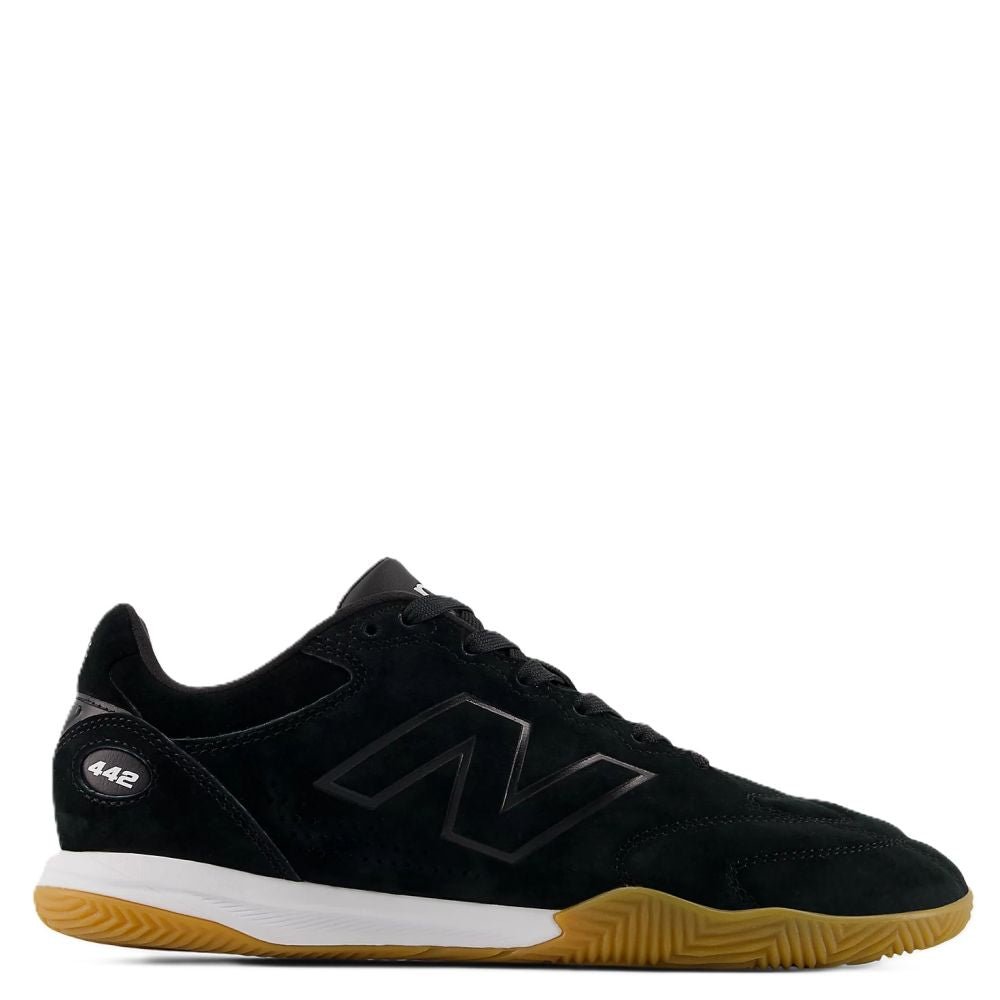 New Balance Men's 442 Elite IN LS V3 in Black with White - Getoutside Shoes
