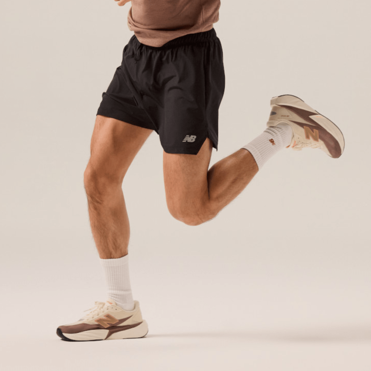 New Balance Men's FuelCell Rebel v5 in Angora with Earth Shadow and Sea Salt - Getoutside Shoes