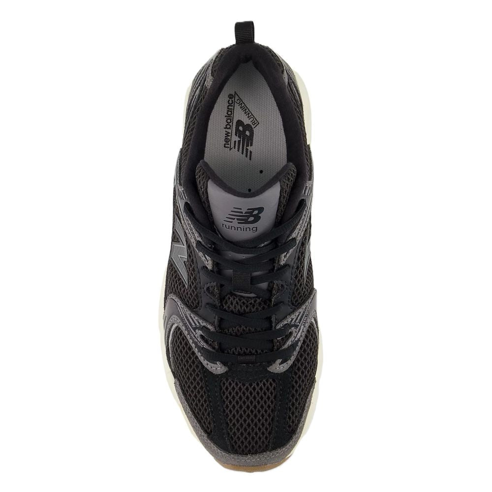 New Balance 530 in Black with Castlerock - Getoutside Shoes