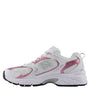 New Balance 530 in White with Pink Sugar and Silver Metallic