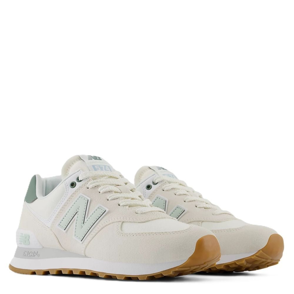 New Balance Women's 574 in Sea Salt with New Spruce - Getoutside Shoes