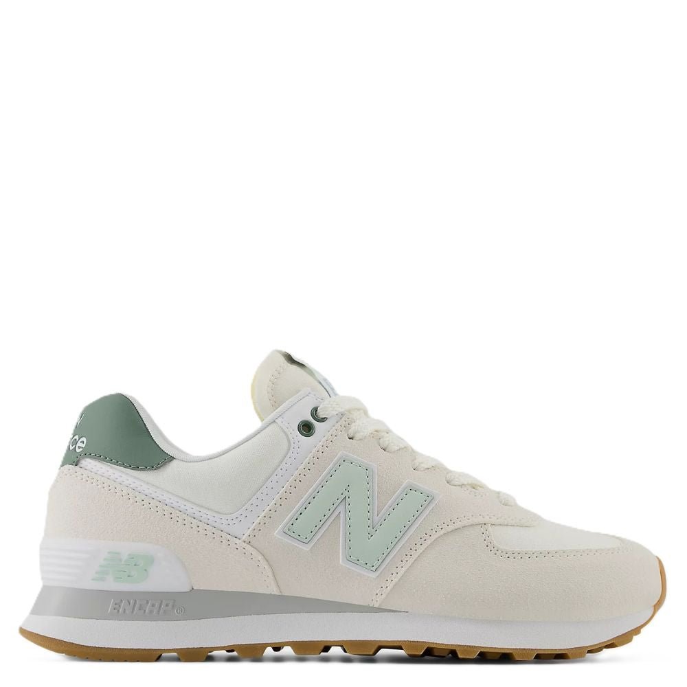New Balance Women's 574 in Sea Salt with New Spruce - Getoutside Shoes