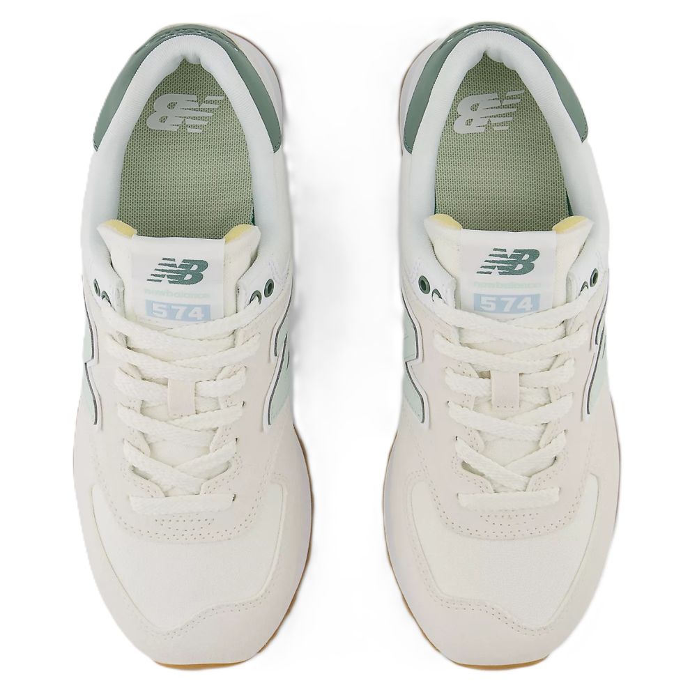 New Balance Women's 574 in Sea Salt with New Spruce - Getoutside Shoes