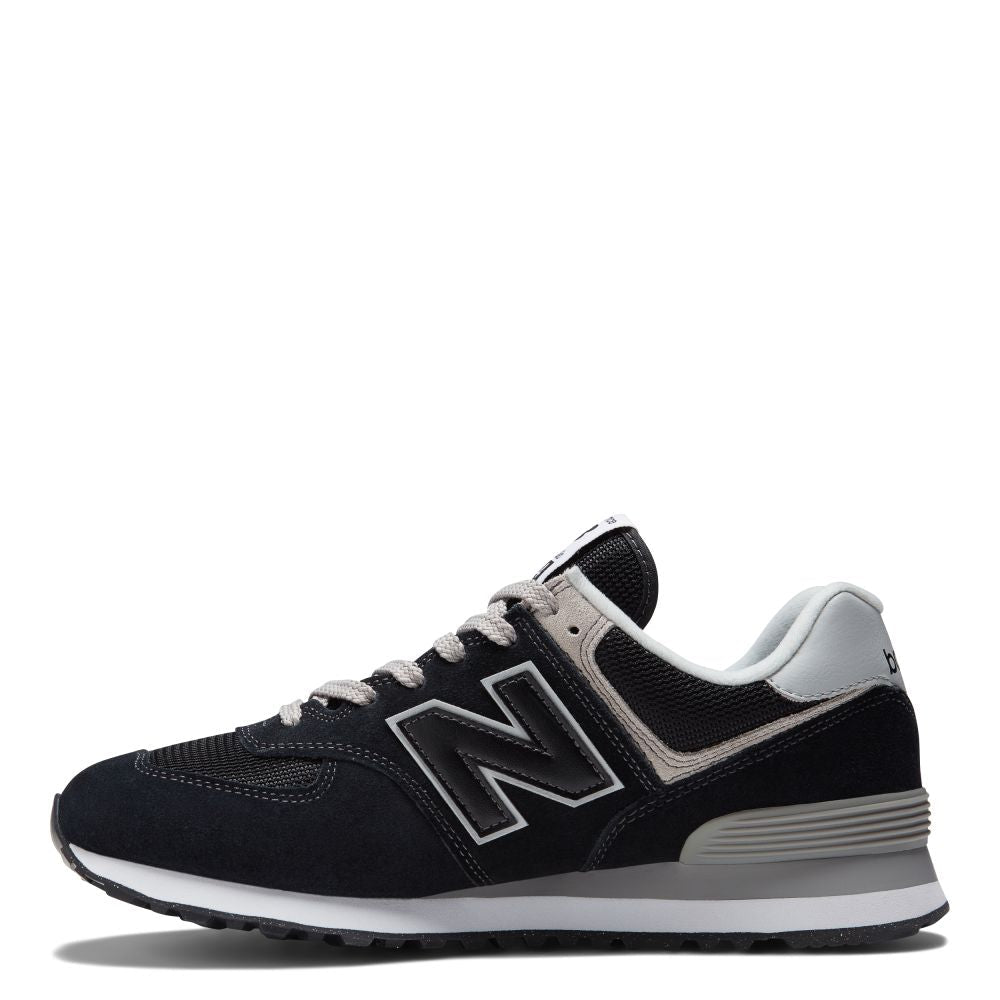 New Balance Women's 574v3 in Black with White (D Width)