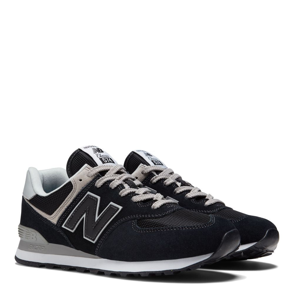 New Balance Women's 574v3 in Black with White (D Width)