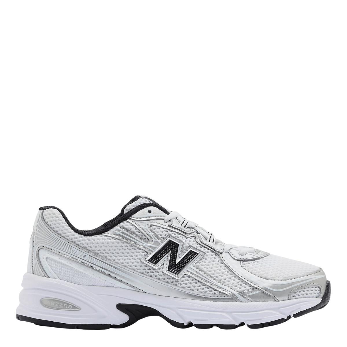 New Balance Women's 740 in White with Metallic Silver and Black - Getoutside Shoes