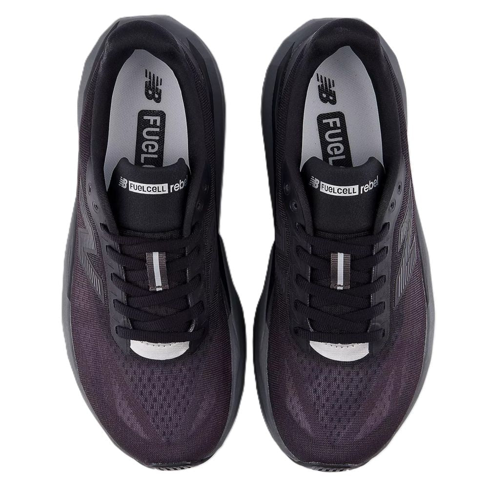 New Balance Women's FuelCell Rebel v5 in Black with Castlerock and Black Cement - Getoutside Shoes