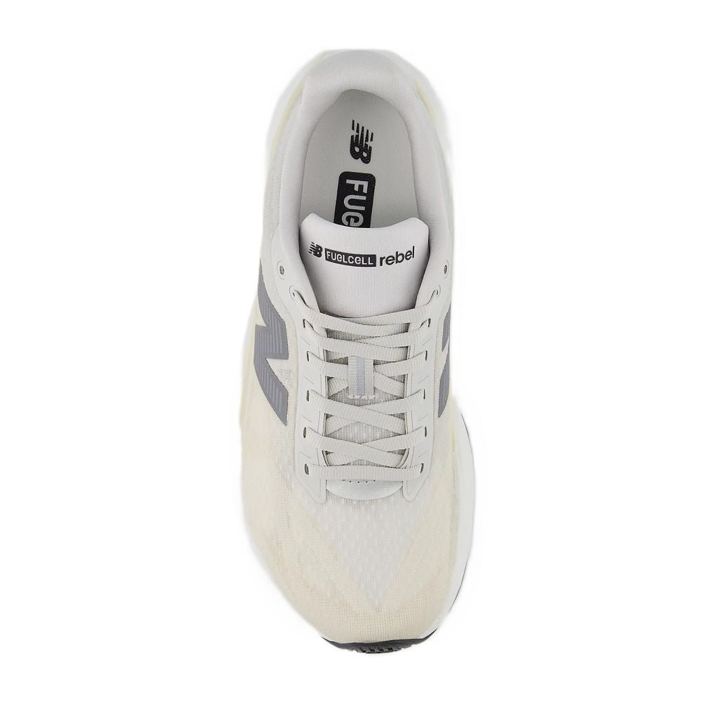 New Balance Women's FuelCell Rebel v5 in Linen with Grey Matter and White - Getoutside Shoes