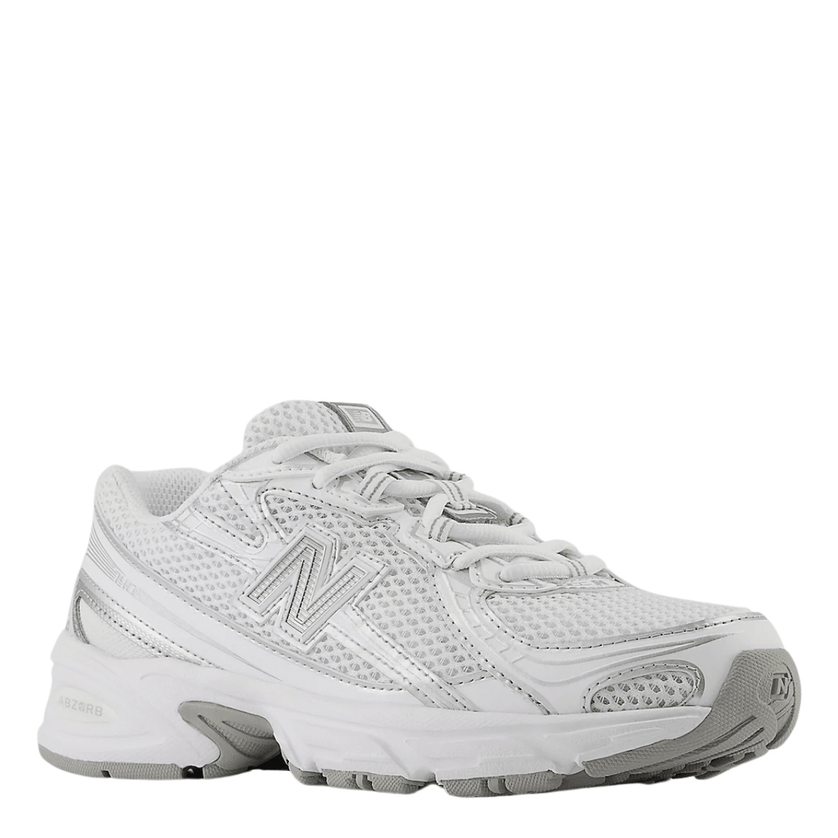 New Balance Youth 740 in White with Silver Metallic in Getoutside Shoes