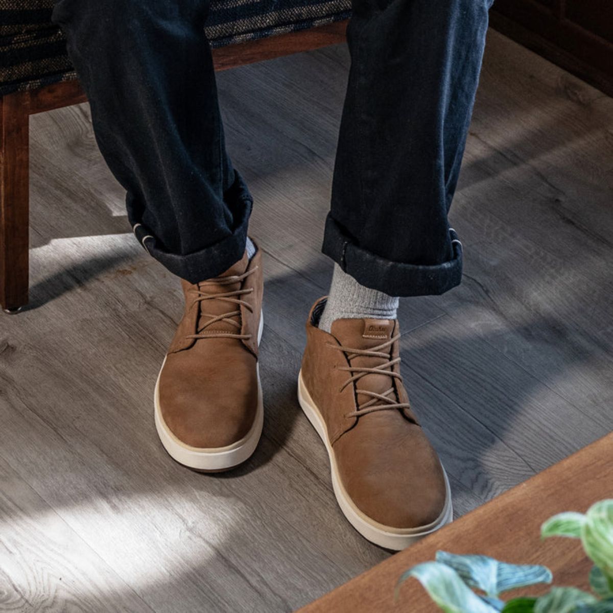 OluKai Men's Papakū 'Ili in Tan - Getoutside Shoes