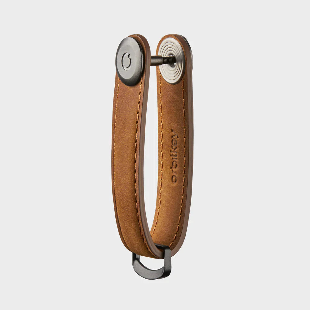 Orbitkey Key Organiser Crazy-Horse in Chestnut Brown with Brown Stitching