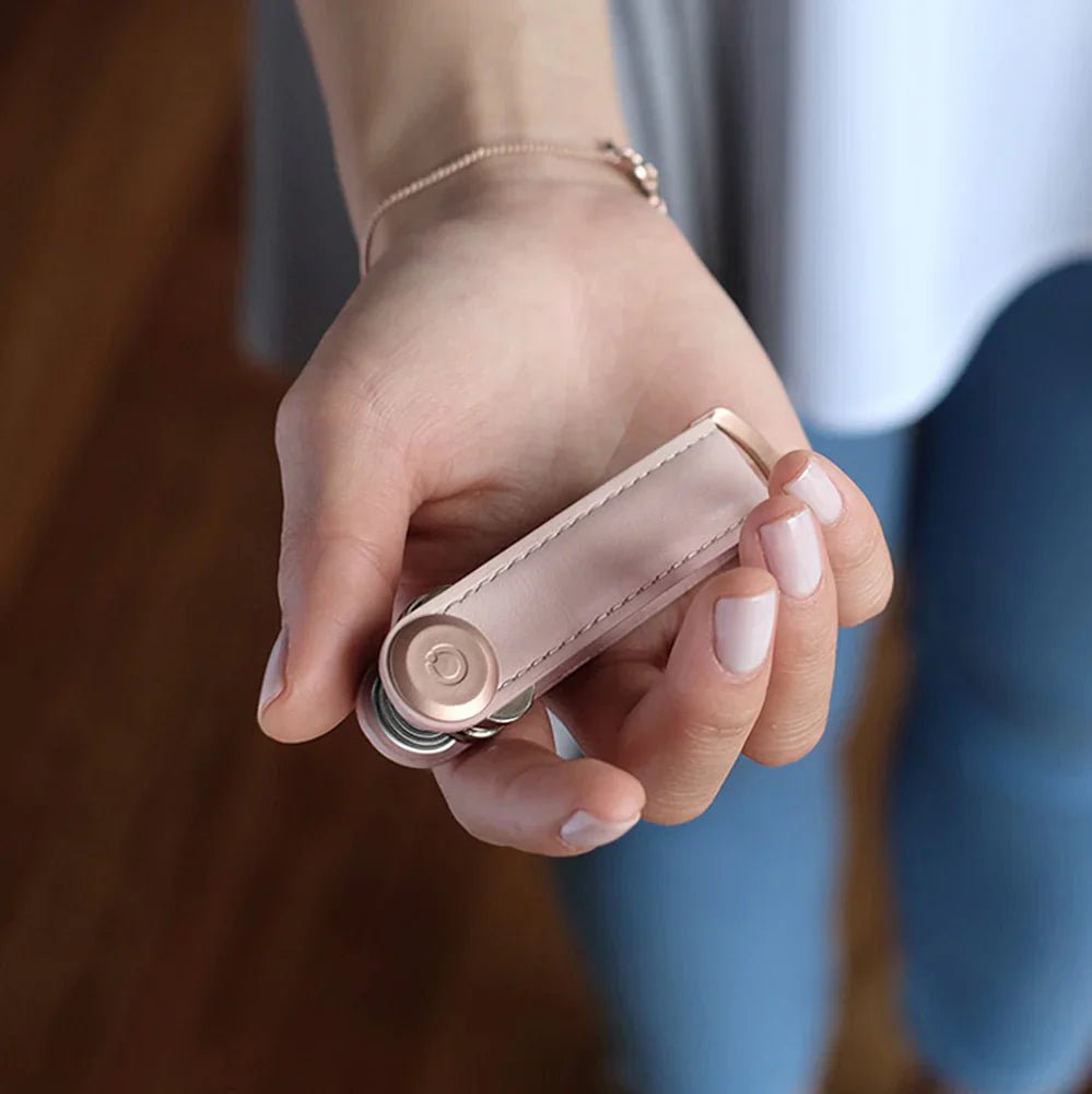 Orbitkey Key Organiser Leather in Blush with Blush Stitching - Getoutside Shoes