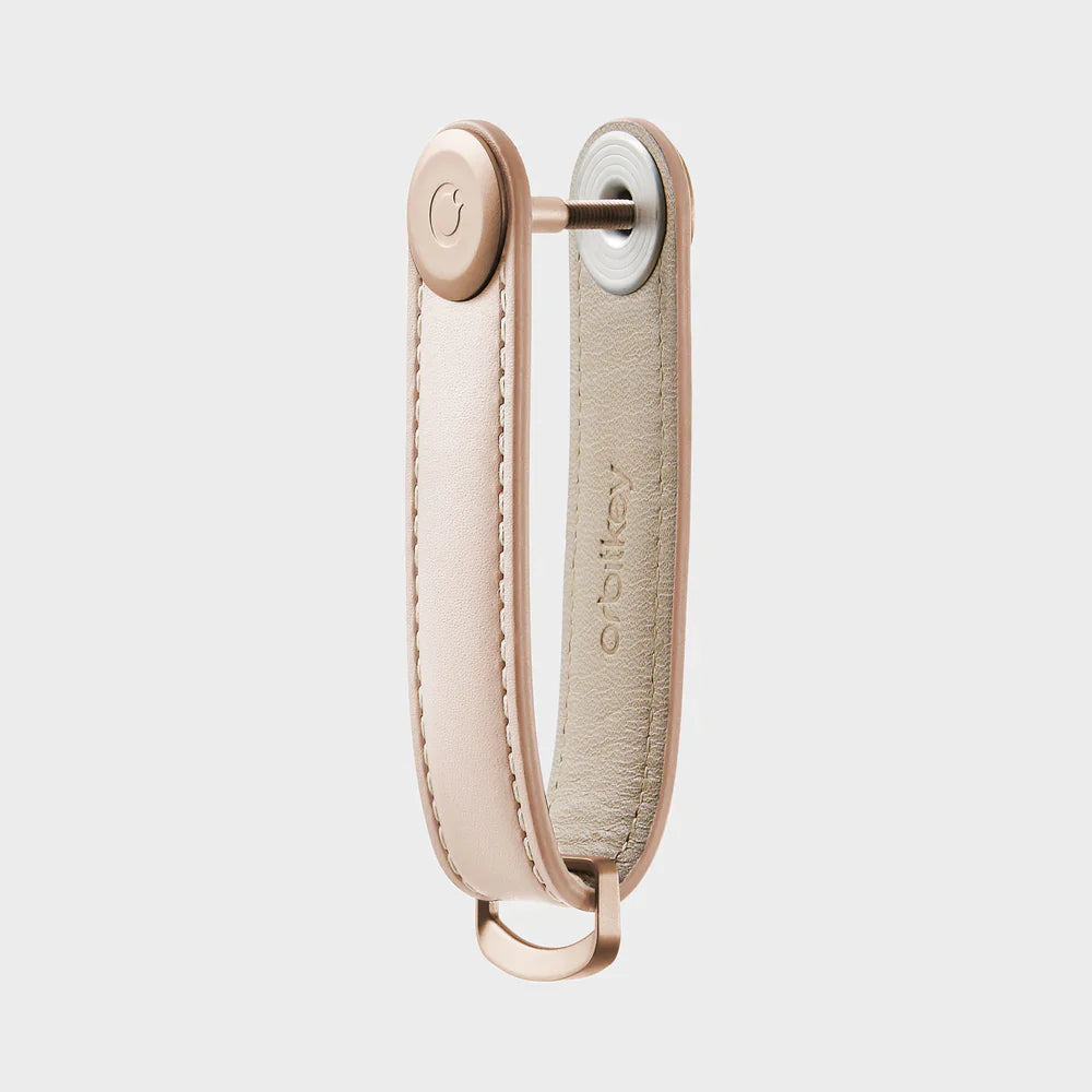 Orbitkey Key Organiser Leather in Blush with Blush Stitching