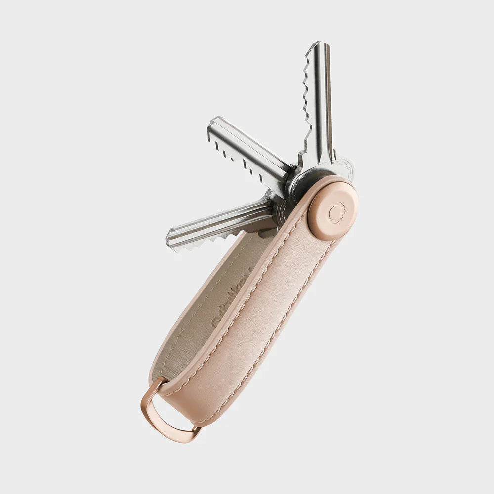 Orbitkey Key Organiser Leather in Blush with Blush Stitching
