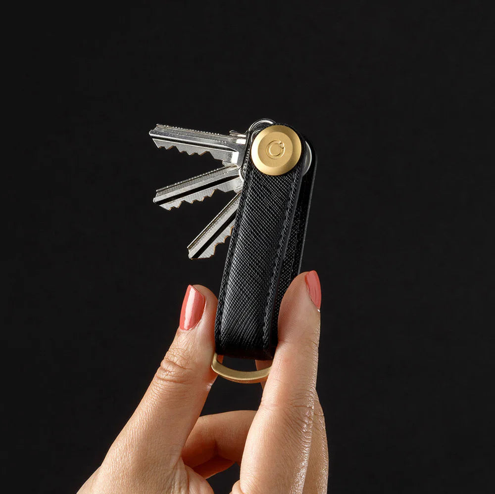Orbitkey Key Organiser Saffiano in Liquorice Black