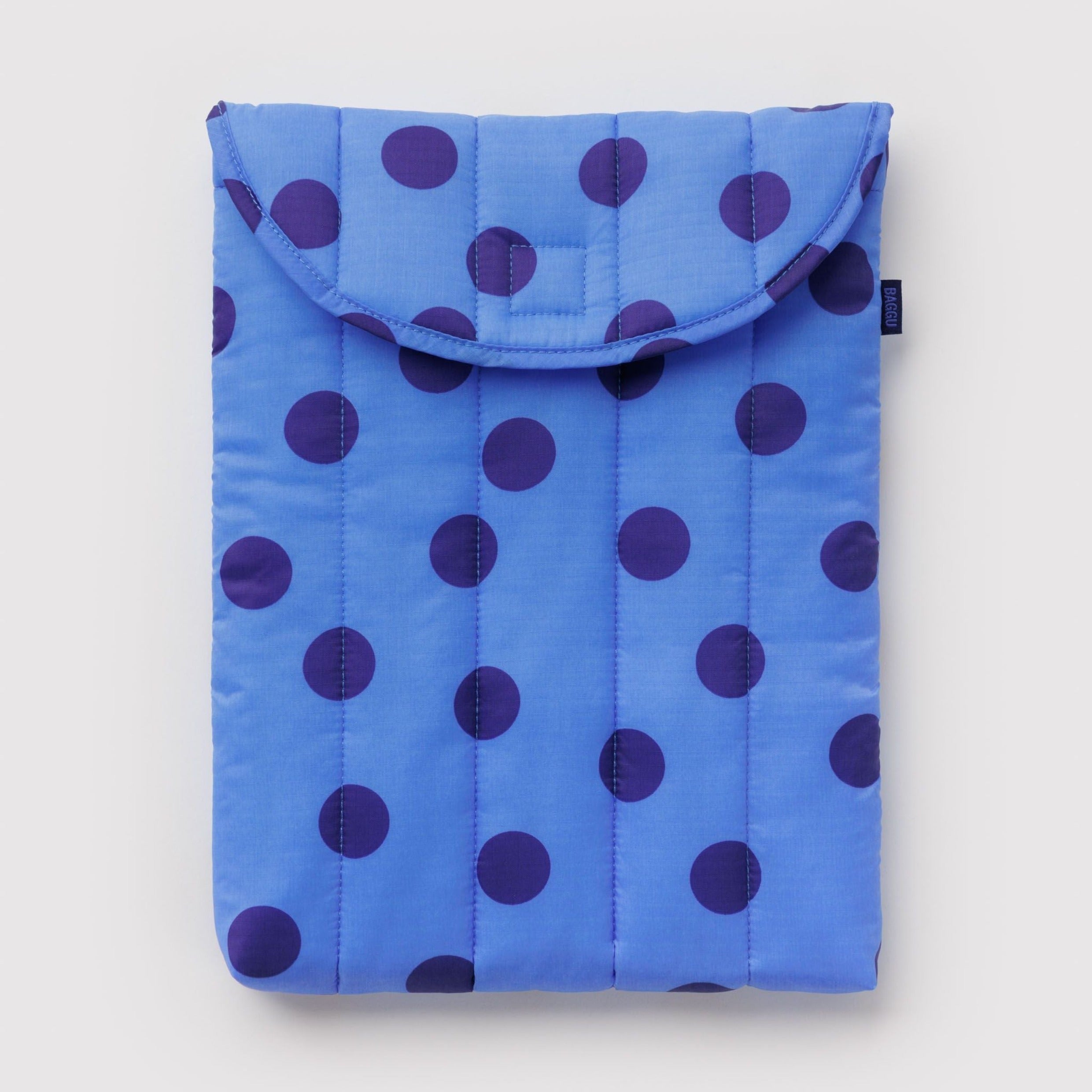 Baggu Puffy Laptop Sleeve 13"/14" in Blue Polka Dot