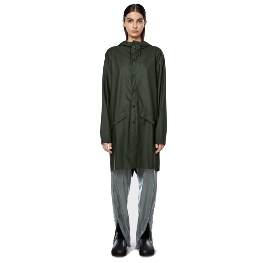 Rains Long Jacket in Green