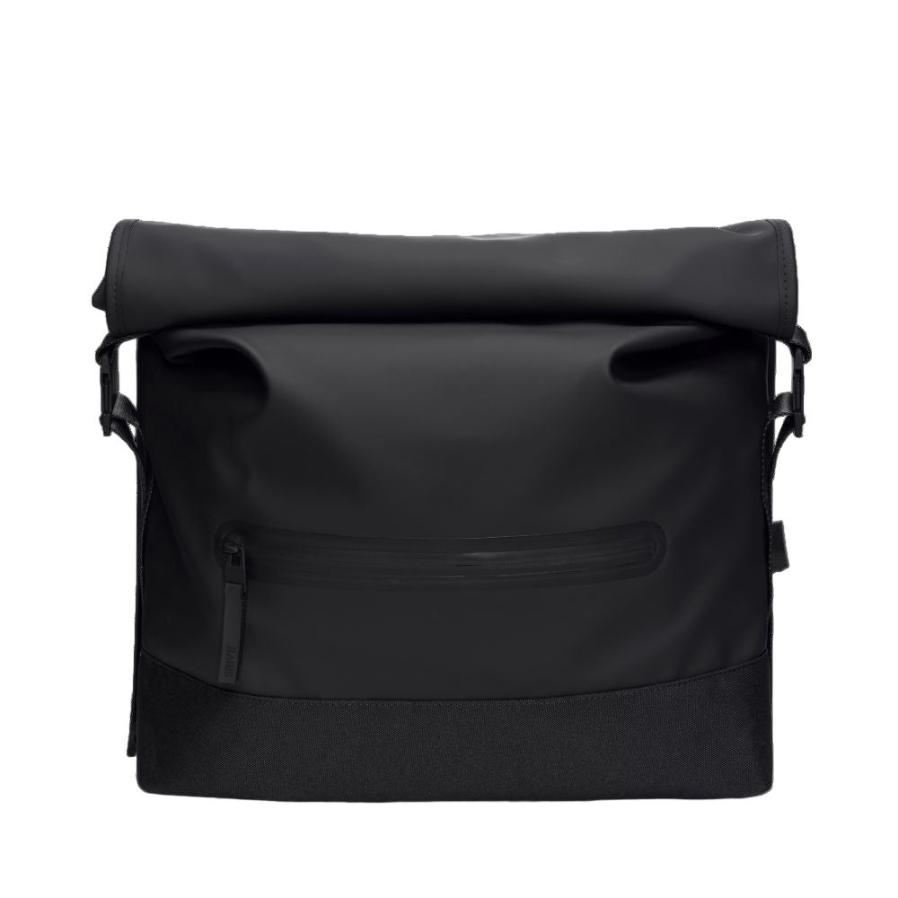Rains Trail Rolltop Messenger Bag in Black