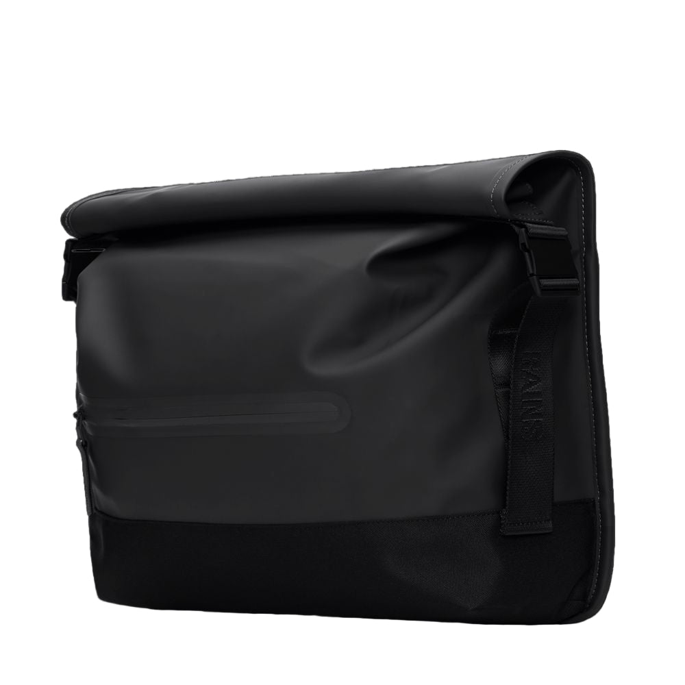 Rains Trail Rolltop Messenger Bag in Black