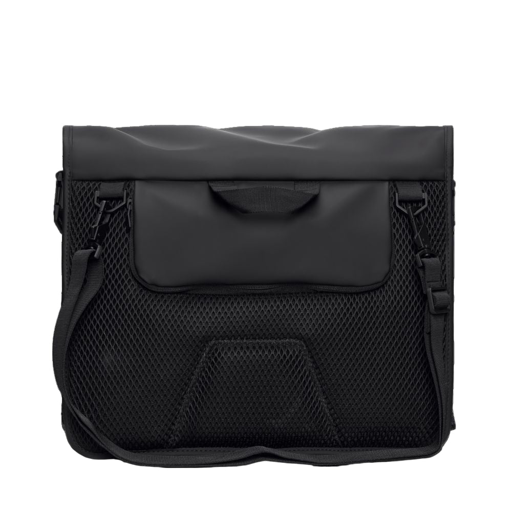 Rains Trail Rolltop Messenger Bag in Black