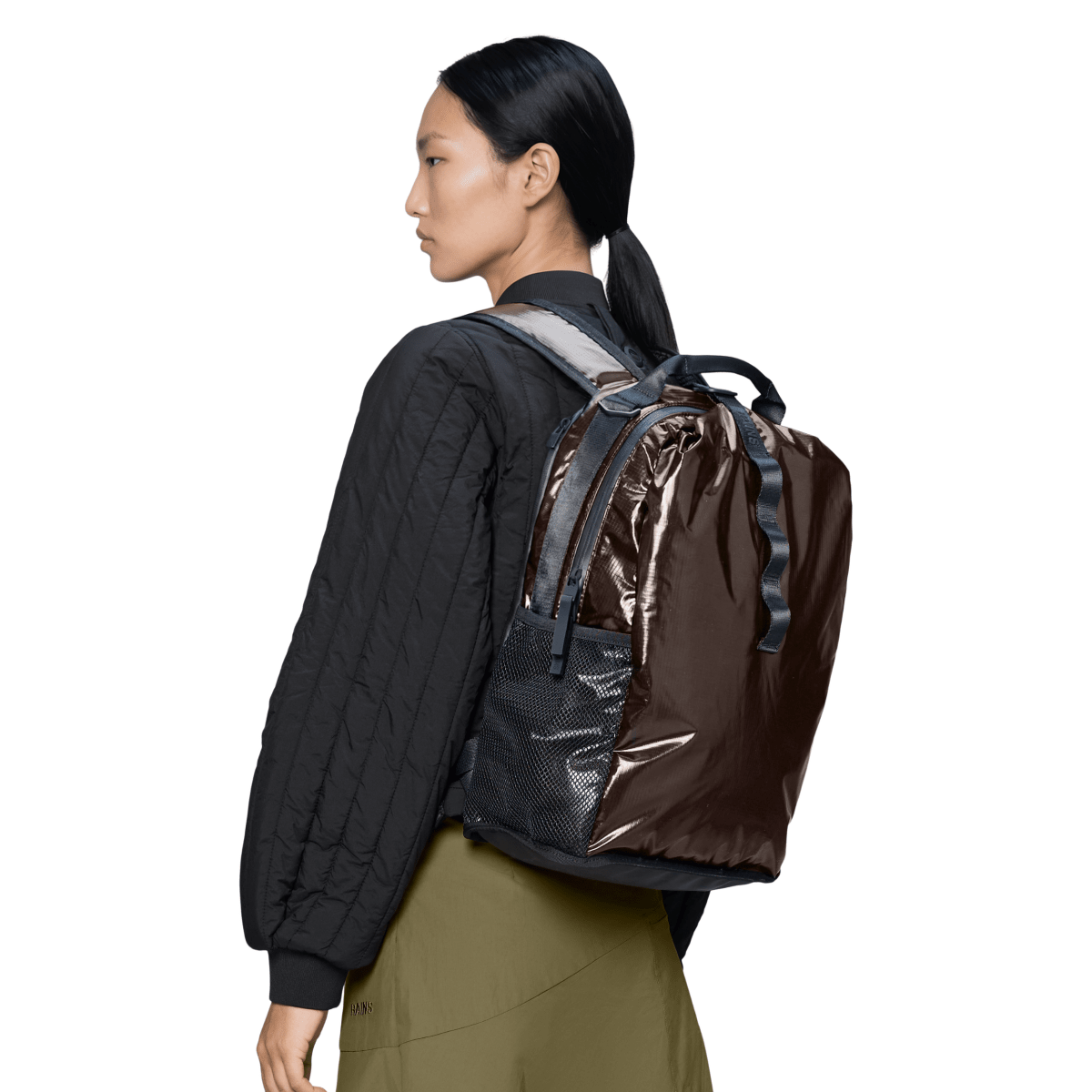 Rains Sibu Clip Front Backpack in Bark - Getoutside Shoes
