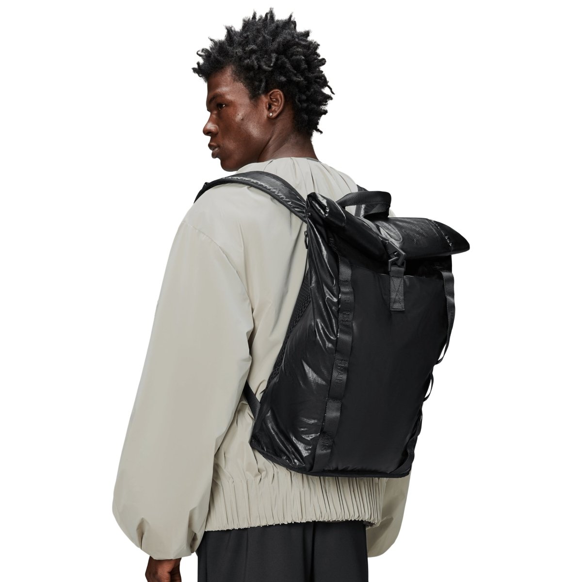 Rains Sibu Rolltop Rucksack in Black - Getoutside Shoes