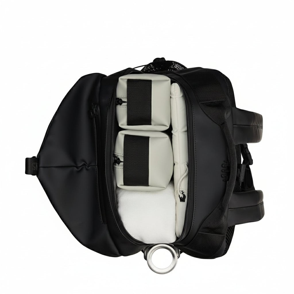 Rains Trail Clip Front Backpack in Black - Getoutside Shoes