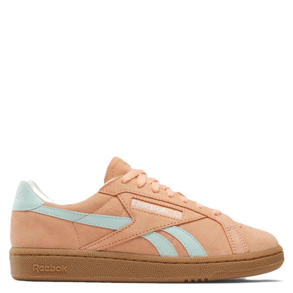 Reebok Women's Club C Grounds UK in Sun Kissed Orange/Glitch Aqua/Chalk White