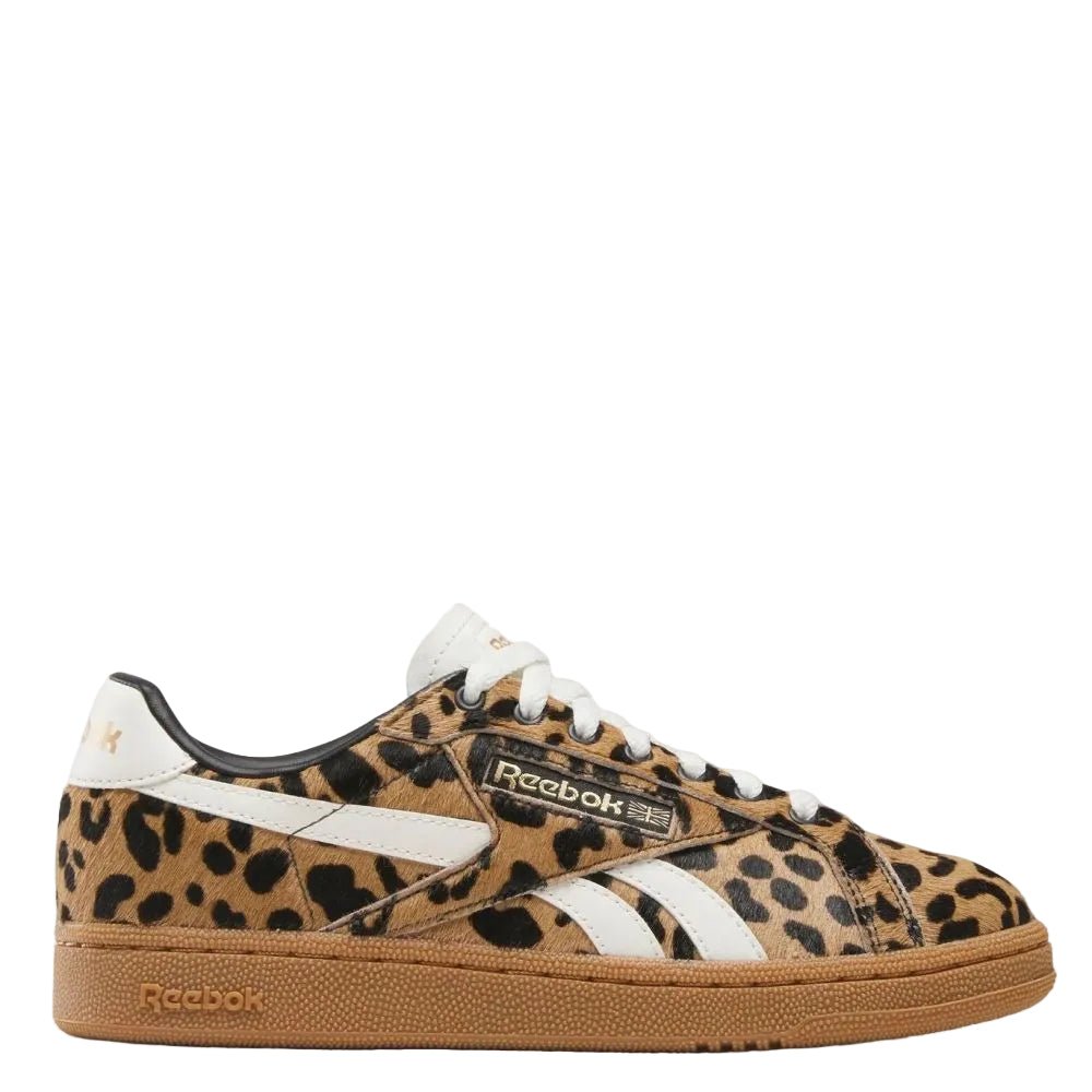 Reebok Women's Club C Grounds UK in Cheetah/Chalk - Getoutside Shoes