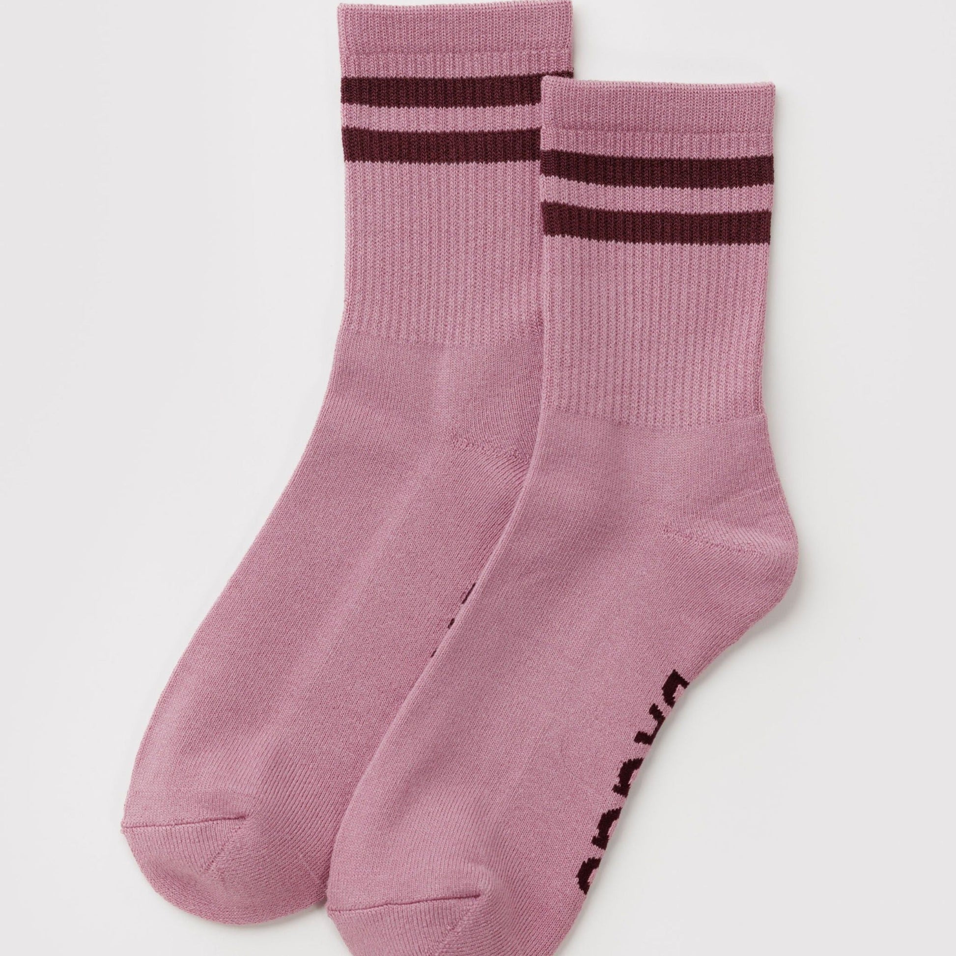 Baggu Ribbed Sock in Wild Plum Stripe