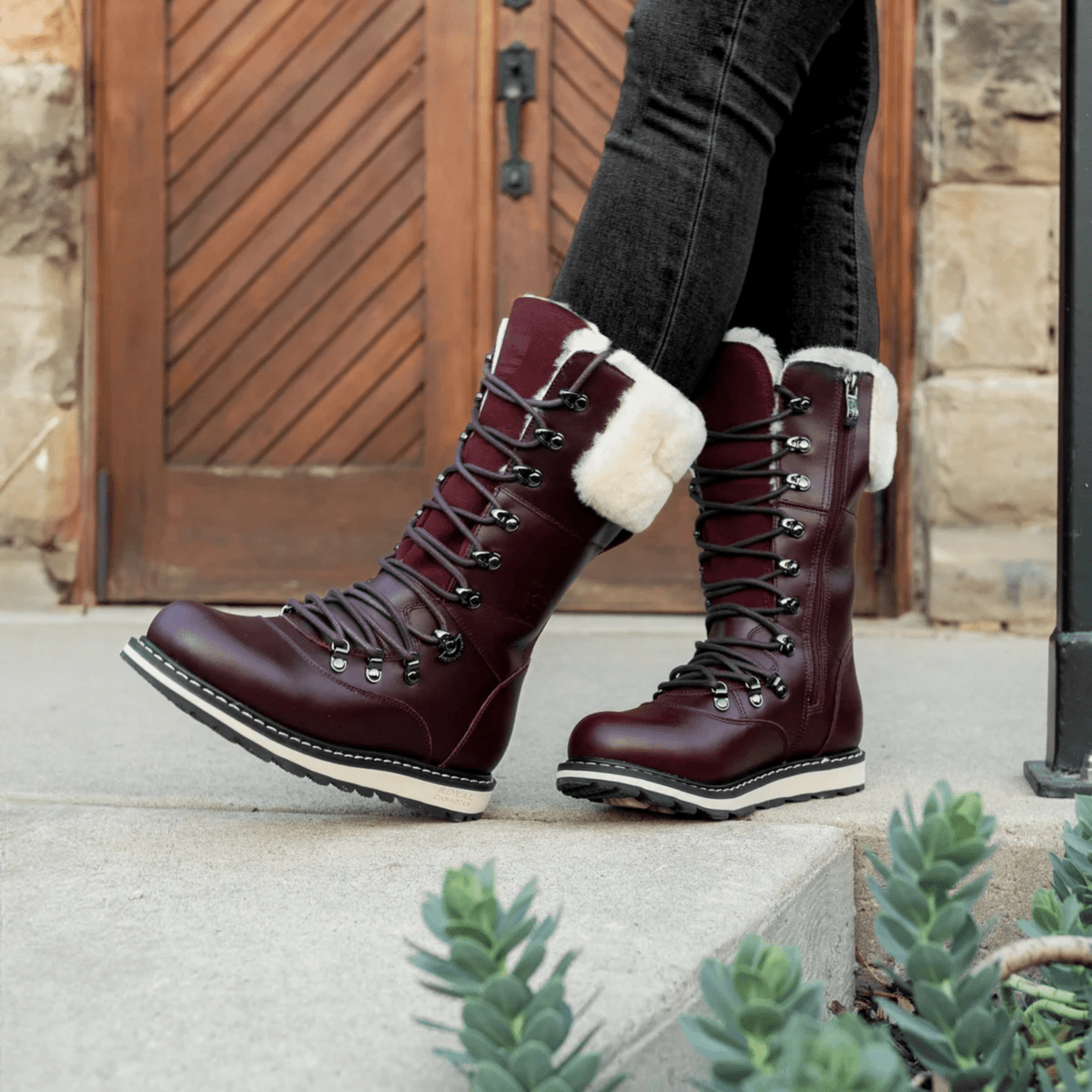 Royal Canadian Women's Castlegar in Burgundy - Getoutside Shoes
